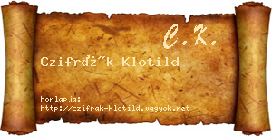 Czifrák Klotild névjegykártya
